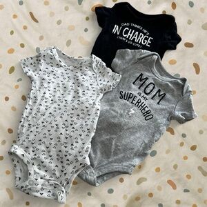 Carter's Black and Gray Graphic Bodysuits
